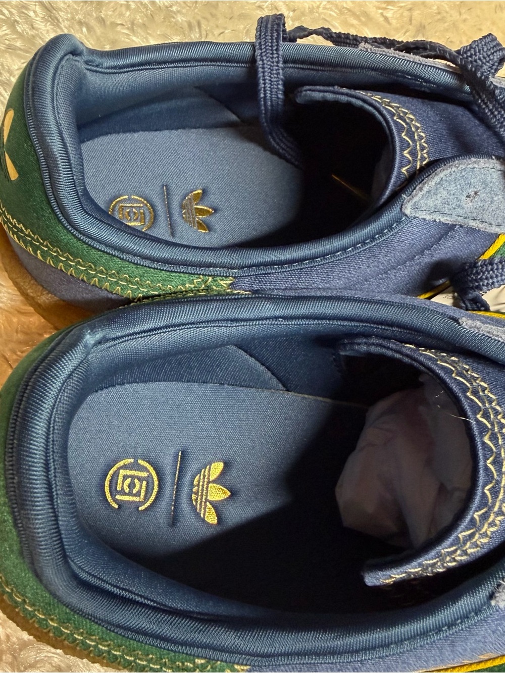 Clot x Adidas Gazelle Silk Night Marine / Collegiate Green US Men 12.5 Wmn 13.5 - Picture 15 of 16